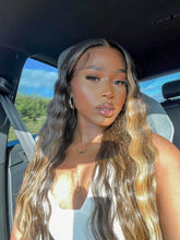 Brooklyn Hair Blonde Highlights Deep Wave Glueless Wig Invisible Small Knots 5x5 Swiss HD Pre-Cut Lace Sun-Kissed